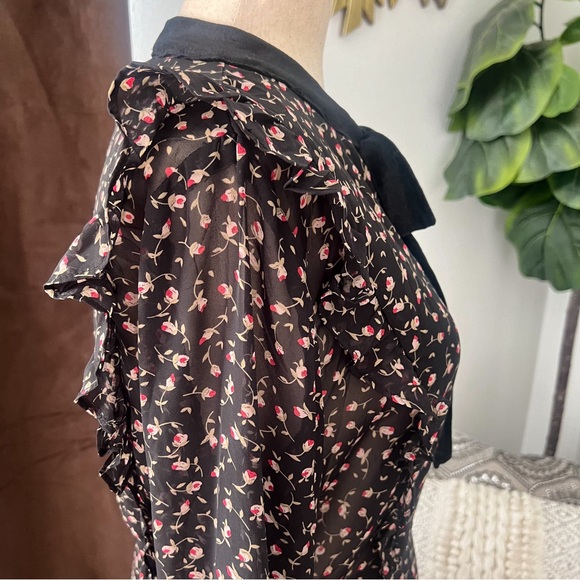 Lulus Neilsa Black Floral Print Long Sleeve Skater Dress - Picture 8 of 11